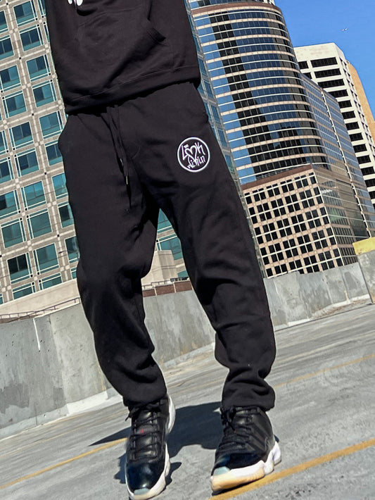 Black | Embroidered Logo Sweatpants
